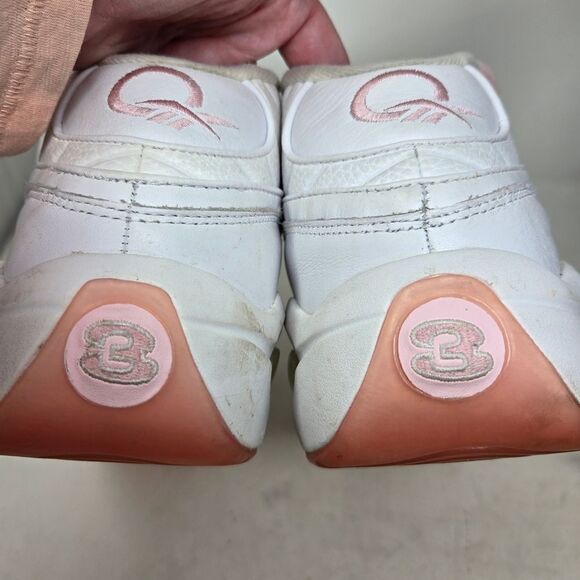 REEBOK Question Mid Allen Iverson Pink Toe White and Pink Sneakers Size 9.5 Mens - Picture 6 of 10